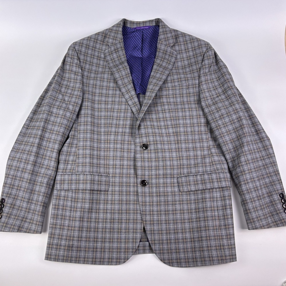 Ted Baker‎ London Endurance Blazer Tracey SPJ Sz 42R Blue Plaid Wool